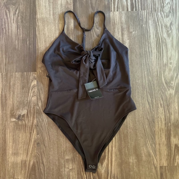 Forever 21 Pants - Black Knit Bodysuit (Size Medium)